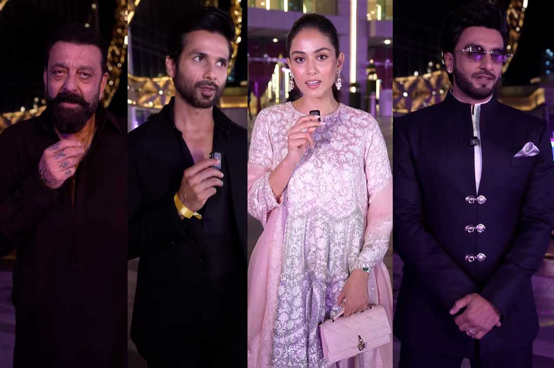 NMACC anniversary event Mumbai Bollywood celebrities Sanjay Dutt Shahid Kapoor Kiara Advani Ranveer Singh red carpet look