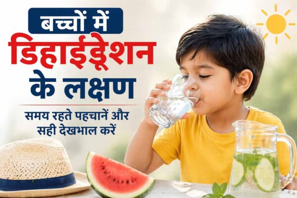 बच्चों में डिहाइड्रेशन के लक्षण दिखाता हुआ बच्चा पानी पीते हुए