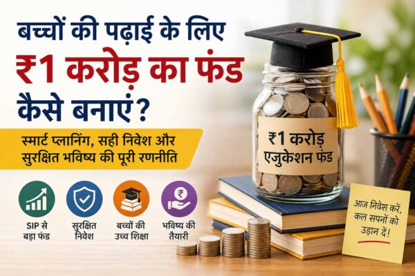 बच्चों की पढ़ाई के लिए ₹1 करोड़ का एजुकेशन फंड बनाने की SIP और निवेश योजना का प्रतीकात्मक चित्र