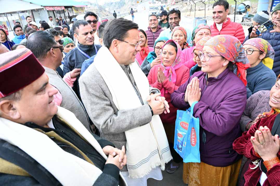 माणा गांव दौरा, पुष्कर सिंह धामी माणा गांव