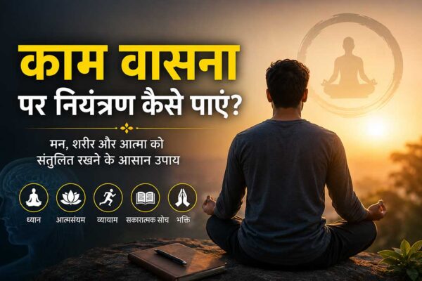 ध्यान मुद्रा में बैठा व्यक्ति, काम वासना पर नियंत्रण और मानसिक शांति दर्शाती प्रेरणादायक तस्वीर