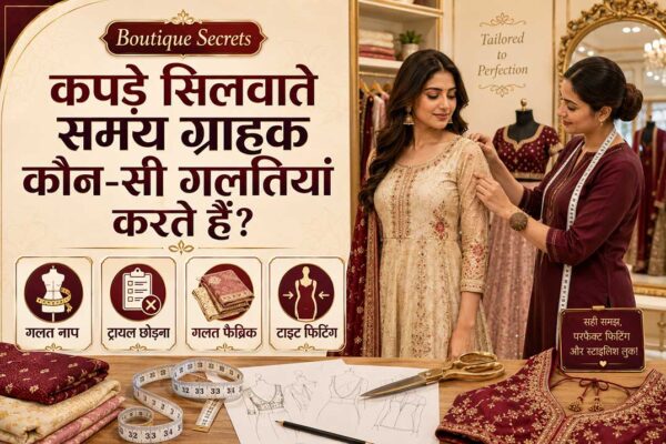 कपड़े सिलवाते समय ग्राहक की आम गलतियां और बुटीक में परफेक्ट फिटिंग के टिप्स