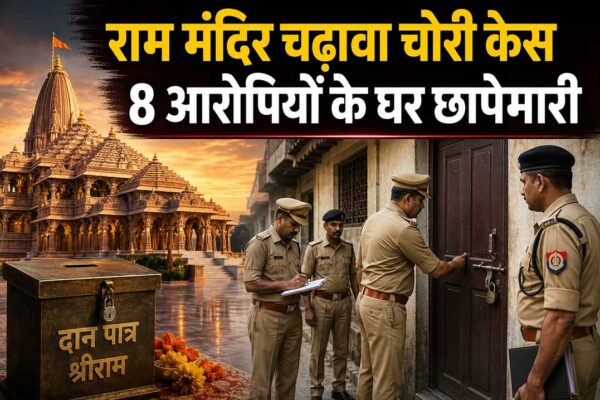 राम मंदिर चढ़ावा चोरी केस में 8 आरोपियों के घर पुलिस छापेमारी की प्रतीकात्मक तस्वीर
