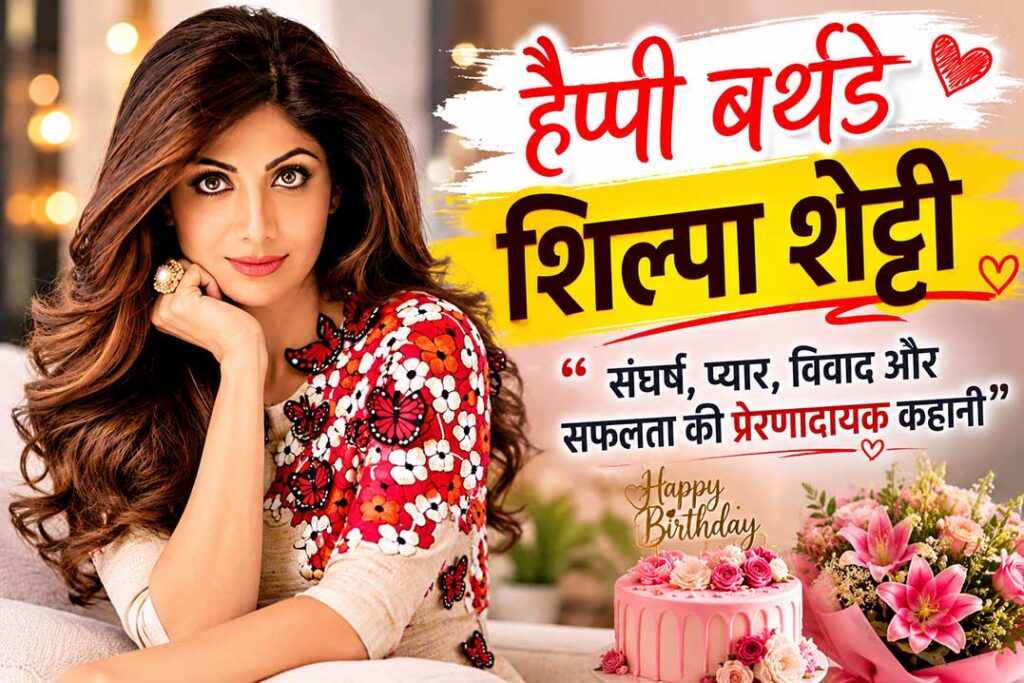 Shilpa Shetty Birthday Special feature image showcasing the actress with a stylish look and celebrating her inspiring journey of struggle, success, love and comeback.