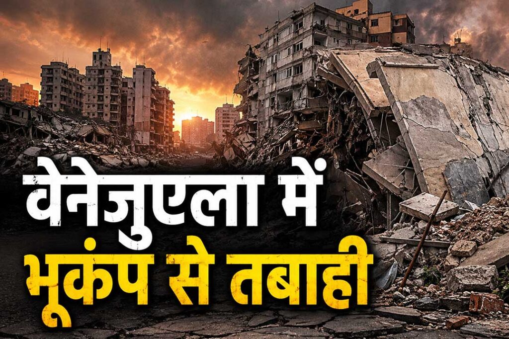 वेनेजुएला में आए शक्तिशाली भूकंप के बाद ढही इमारतें, मलबा और तबाही का दृश्य