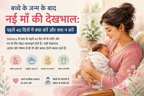 बच्चे के जन्म के बाद नई माँ की देखभाल और पहले 40 दिनों की postpartum care