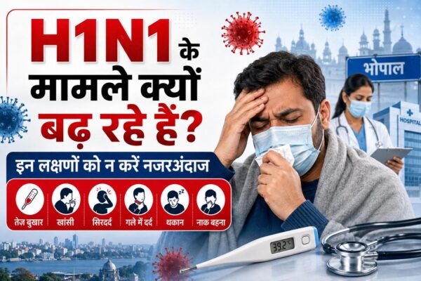 H1N1 के बढ़ते मामलों और लक्षणों को दर्शाती स्वास्थ्य जागरूकता फीचर इमेज