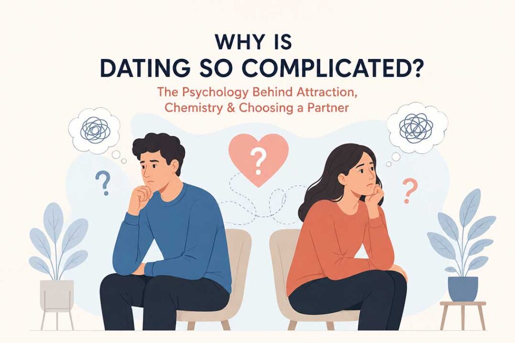 आधुनिक डेटिंग में आकर्षण, केमिस्ट्री और पार्टनर चुनने की Psychology को दर्शाती तस्वीर