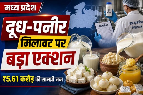 मध्य प्रदेश में दूध-पनीर मिलावट पर खाद्य विभाग की कार्रवाई, ₹5.61 करोड़ की खाद्य सामग्री जब्त