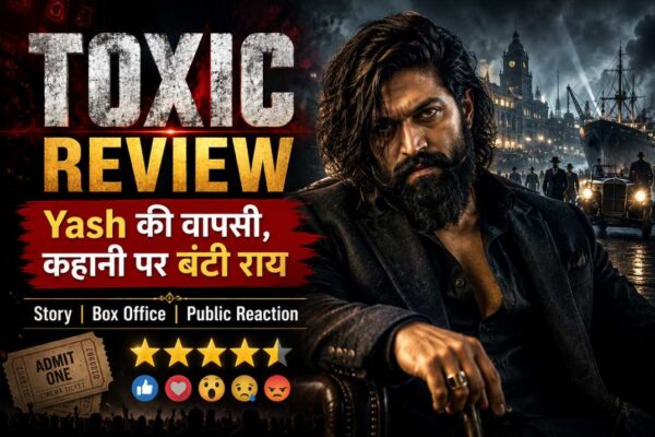Yash की फिल्म Toxic के review, story, box office और public reaction को दर्शाती feature image