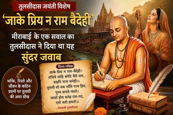 तुलसीदास जयंती विशेष – जाके प्रिय न राम बैदेही पद और मीराबाई को तुलसीदास जी का भक्ति संदेश